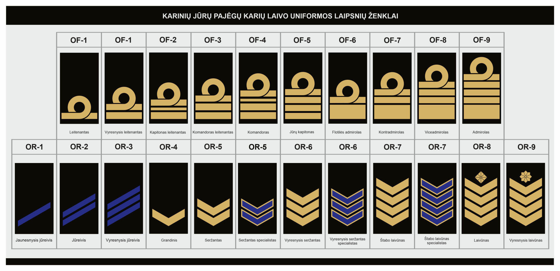 Karinių oro pajėgų karių laipsnių ženklai